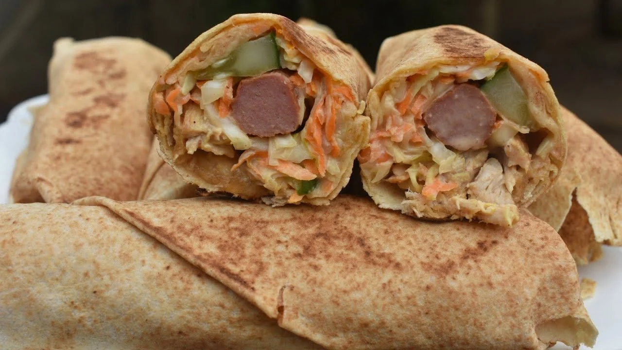 Chicken and sausage shawarma